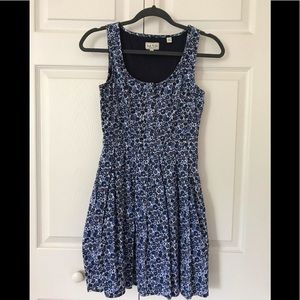 Jack Wills US 0/UK 4 Floral Blue A-Line Dress